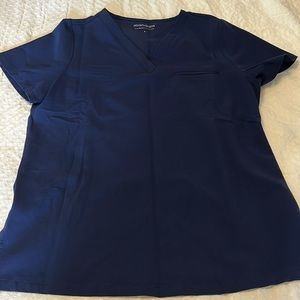 EUC, navy blue scrub shirt, size small